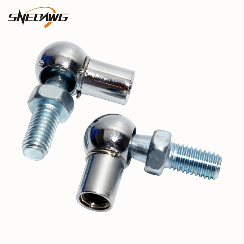 2PCS 6Mm/8Mm Female Thread Dia Ball Joint Silver Tone Gas Spring Piston Rod Eyelet Connector 8Mm Male Thread Dia