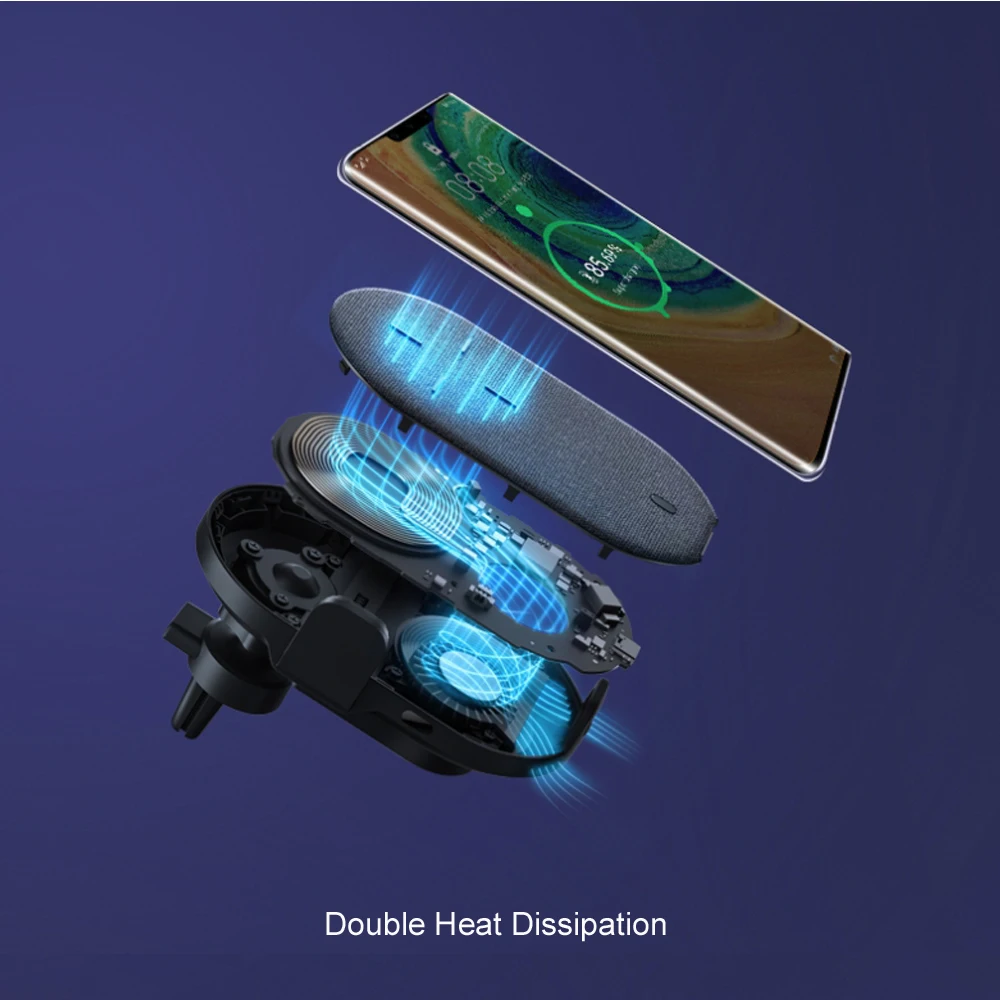 Huawei SuperCharger caricabatterie Wireless supporto per telefono da auto 27W Qi tfuv ricarica Super veloce per P30 Mate 30 Pro iPhone 11 Samsung S20