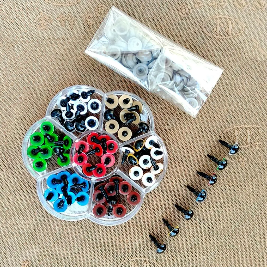 Ojos de seguridad de plástico para juguetes, Ojos de animales con purpurina, Ojos de Amigurumi, accesorios para muñecas DIY, 70 piezas, 10mm, 8mm,