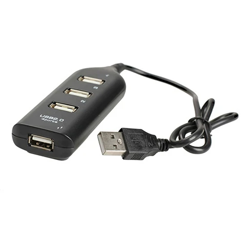 4 منافذ الفاصل متعددة المتوسع عالية السرعة المصغرة USB 2.0 Hub المقبس محول الأسود لأجهزة الكمبيوتر المحمول الكمبيوتر المحمول ملحقات الكمبيوتر