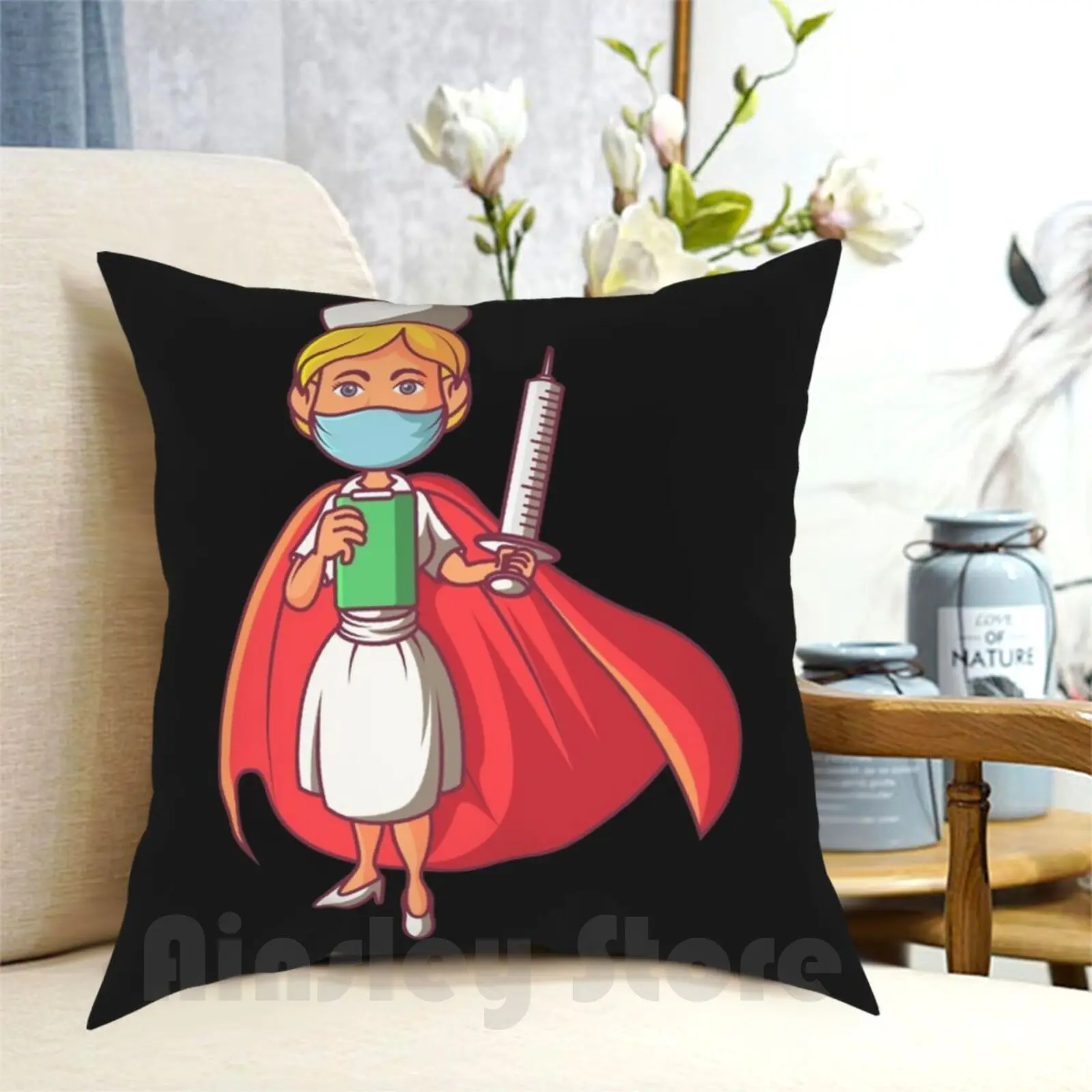 Super Nurse Pillow Case Printed Home Soft Throw Pillow Nurse Hero Superhero Super Medicine Physician