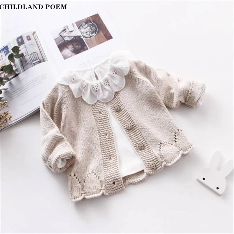 Baby Girls Sweater Spring Toddler Girls Cardigan Coat Jacket Cotton Knitting Baby Cardigan Girl Coat Infant Baby Toddler Sweater