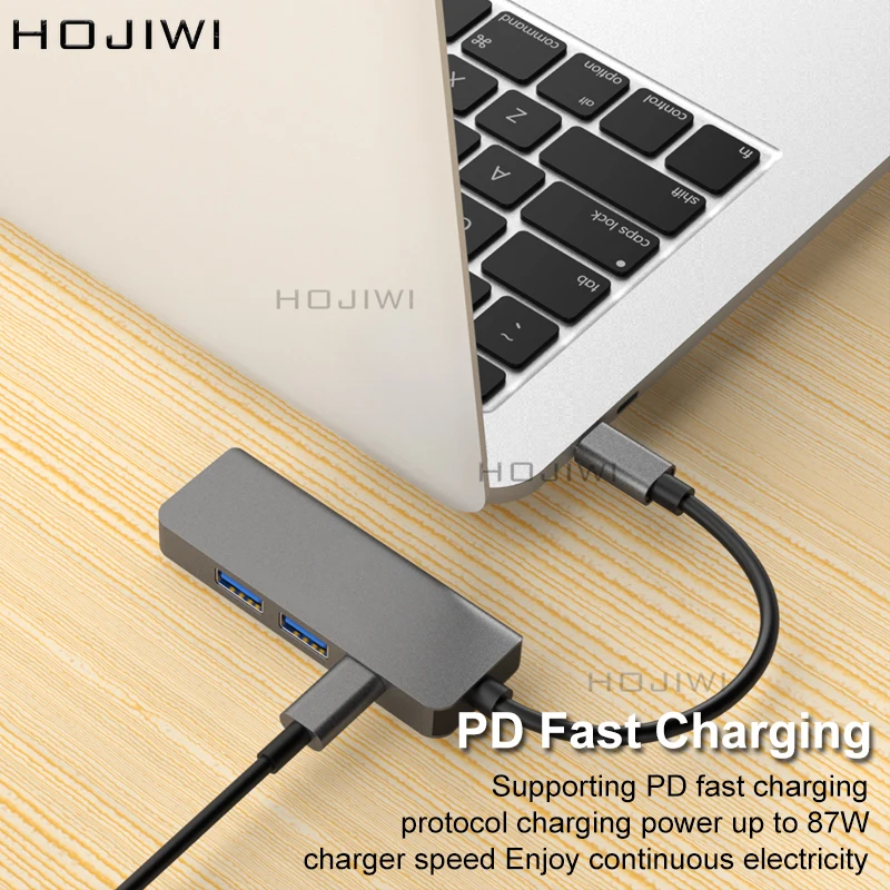 HOJIWI 4 in 1usb c docking station tipo-c a hdmi pd ricarica rapida usb 3.0 hub SD TF reader per MacBook Pro/Air/Huawei Mate AA05