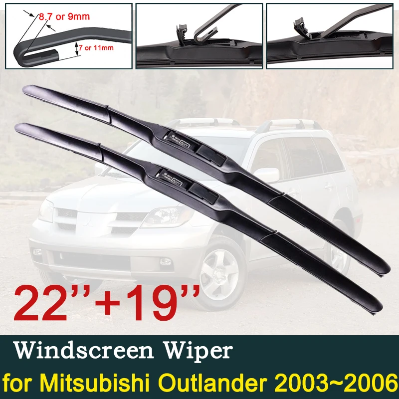 Car Wiper Blade for Mitsubishi Outlander 2003 2004 2005 2006 MK1 Front Window Windscreen Windshield Wipers Car Accessories Goods