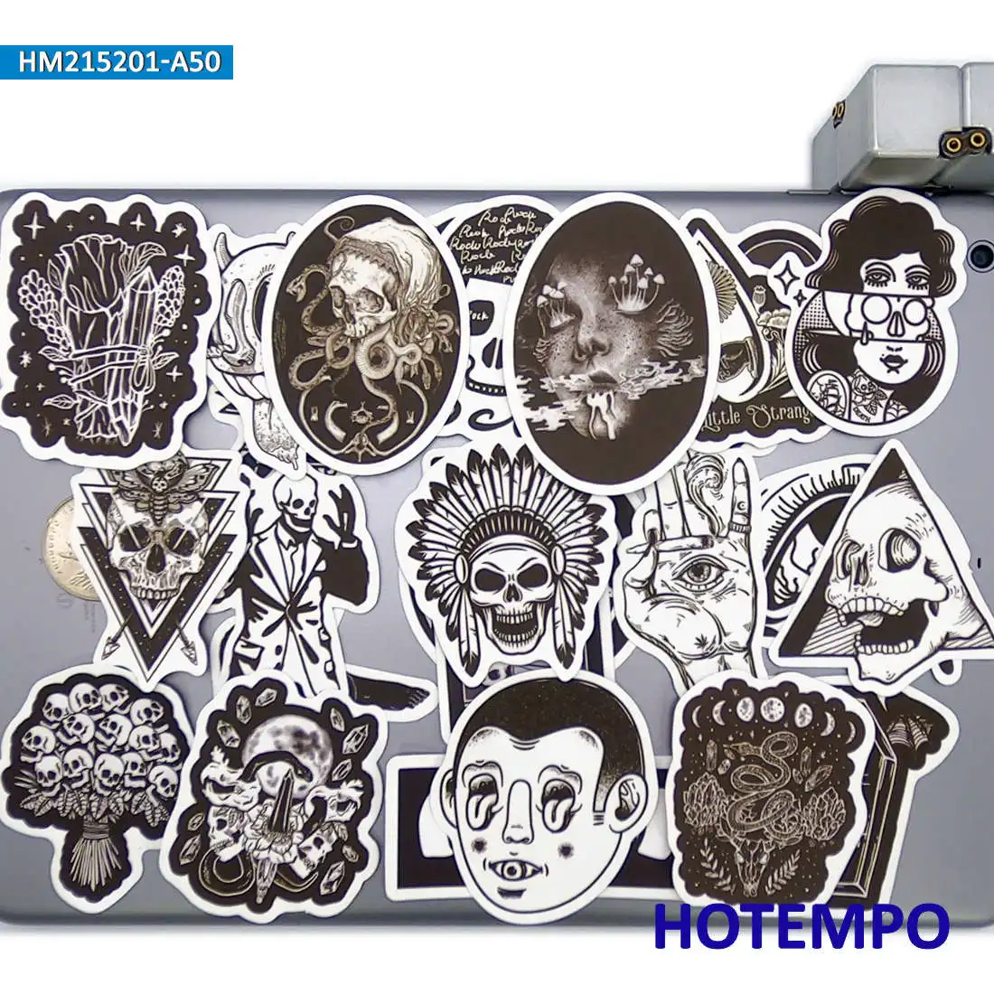 20/30/50Pieces Gothic Art Stickers Witch Girl Death Demon Skull Totem for Phone Luggage Skateboard Motorcycle Car Laptop Sticker