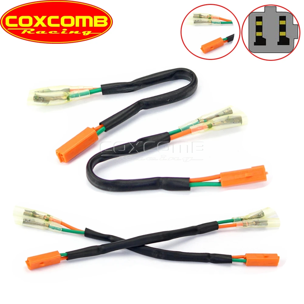 

Motorcycle Turn Signal Light Cabel Lead Wiring Adapters Plug Harness Connectors for Kawasaki Ninja ZX EC ER ZR Honda CBR Yamaha