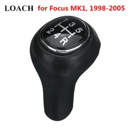 Perilla de palanca de cambios de coche MT de 5 velocidades para Ford Focus MK1 1998-2005, palanca de cambios Manual, pluma de cuero, POMO, piezas de repuesto