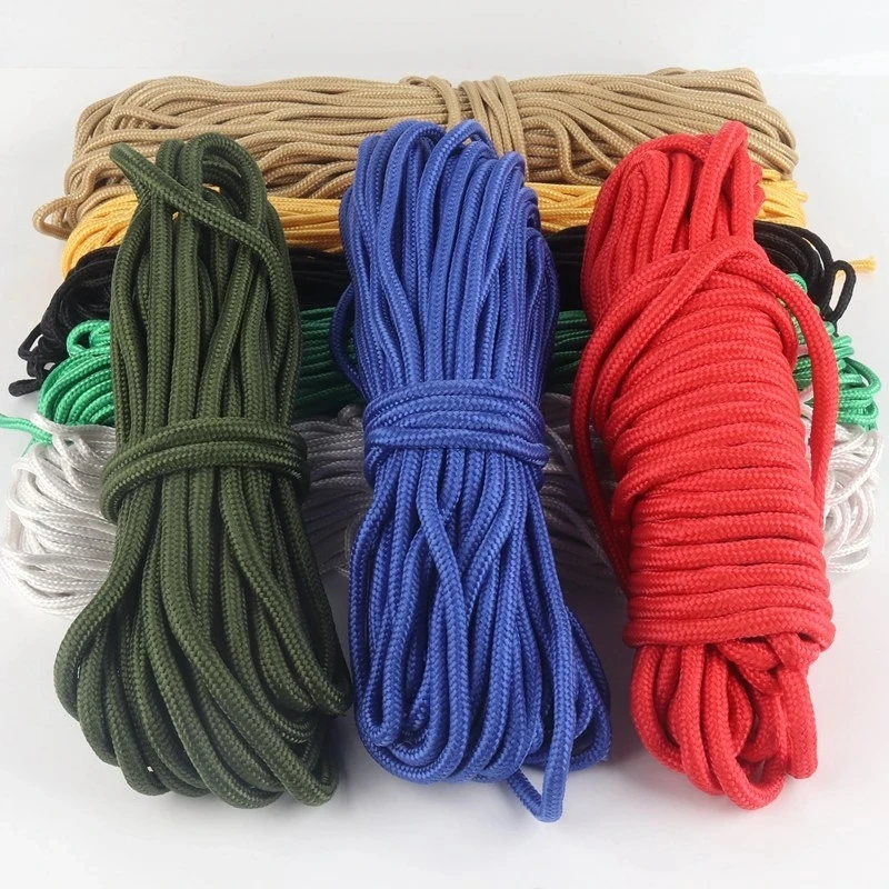 10~100m Φ8mm Core-spun Parachute Cord Lanyard Tent Rope For Hiking Camping Stair Fence Safety Net Rope Household Clothesline