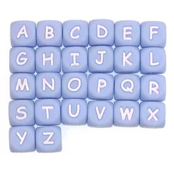 10pcs 12mm Blue Silicone Letters Beads For Jewelry Making Bulk English Alphabet DIY Necklace Jewelry  Accessories
