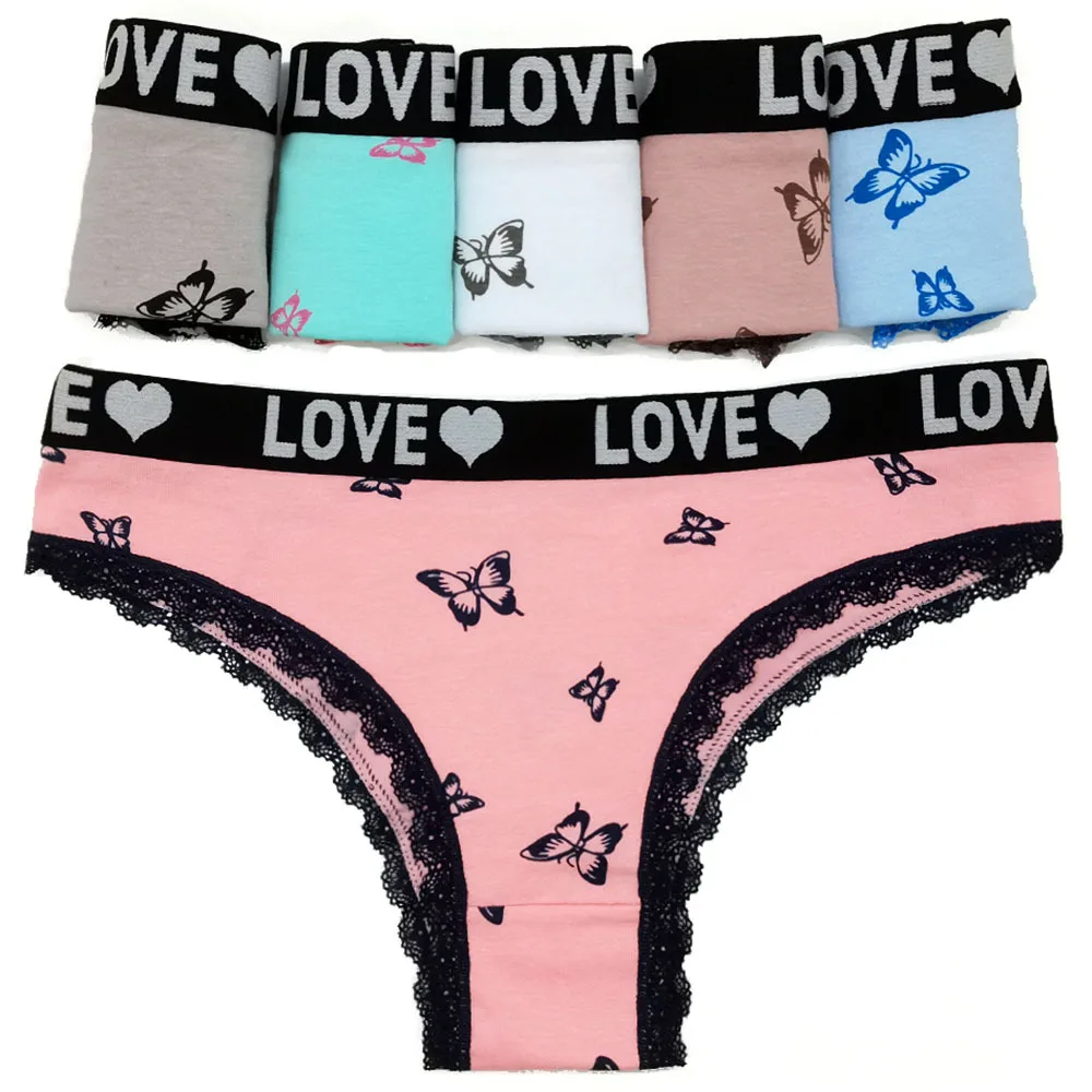 3pcs Letter Patterned Cute Girls Cotton Panties For Girl Seamless Underwear Soft Breathable Physical Panties Lingerie