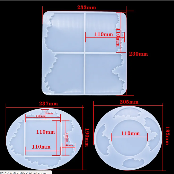 Wavy Coaster Round Oval Square Shaped Irregular UV Resin Molds Jewelry Molds DIY Resin Jewelry Accessories