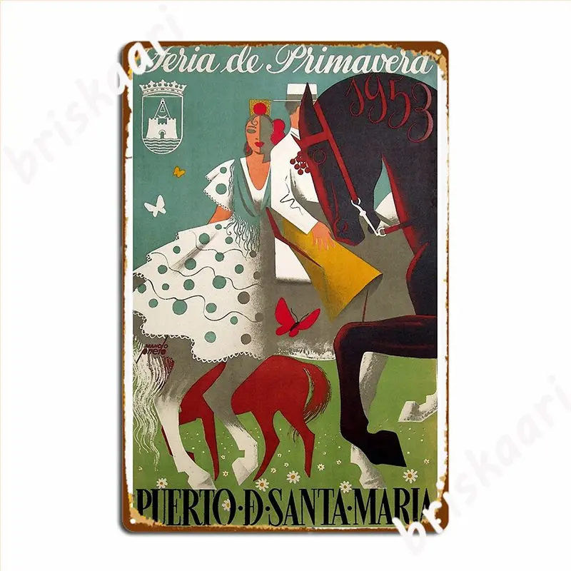 Feria De Primavera 1953 Vintage Travel Poster Metal Plaque Poster Cinema Garage Create Club Bar Wall Decor Tin Sign Posters