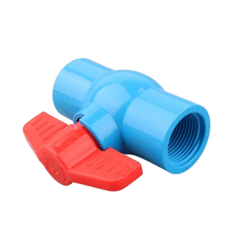 1pc 1/2 3/4 1-1/4 1-1/2 Inch PVC Female Thread Valve Garden Irrigation Ball Valve Aquarium Fish Tank Water Pipe Valve