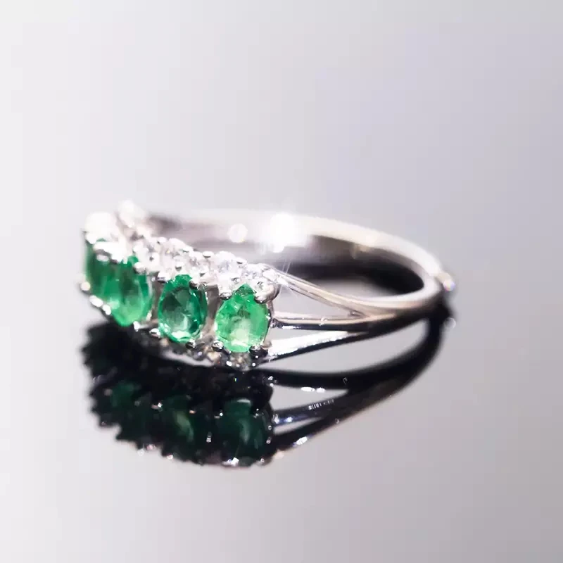 Natural Emerald Wedding Ring Natural Gemstone 925 Sterling Silver Rings Fine Elegant Jewelry for Women Best Gift New