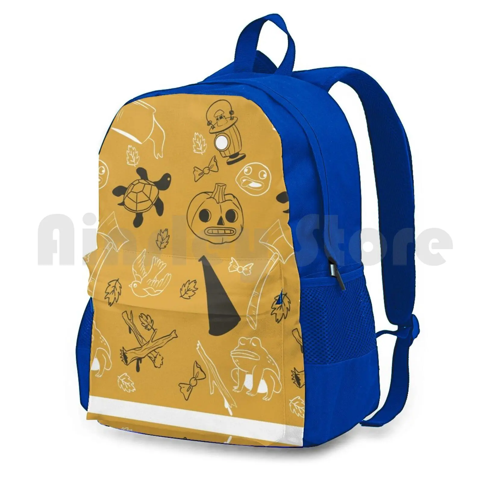 Pattern Outdoor Hiking Backpack Waterproof Camping Travel Fall Pattern Pumpkin Latter Fanart Wirt Greg Jason Funderburker