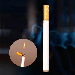 NEW Mini Cigarette Shape Butane Gas Lighter Portable Metal Inflatable Cigar Flint Lighters Smoking Accessories Gadgets For Men