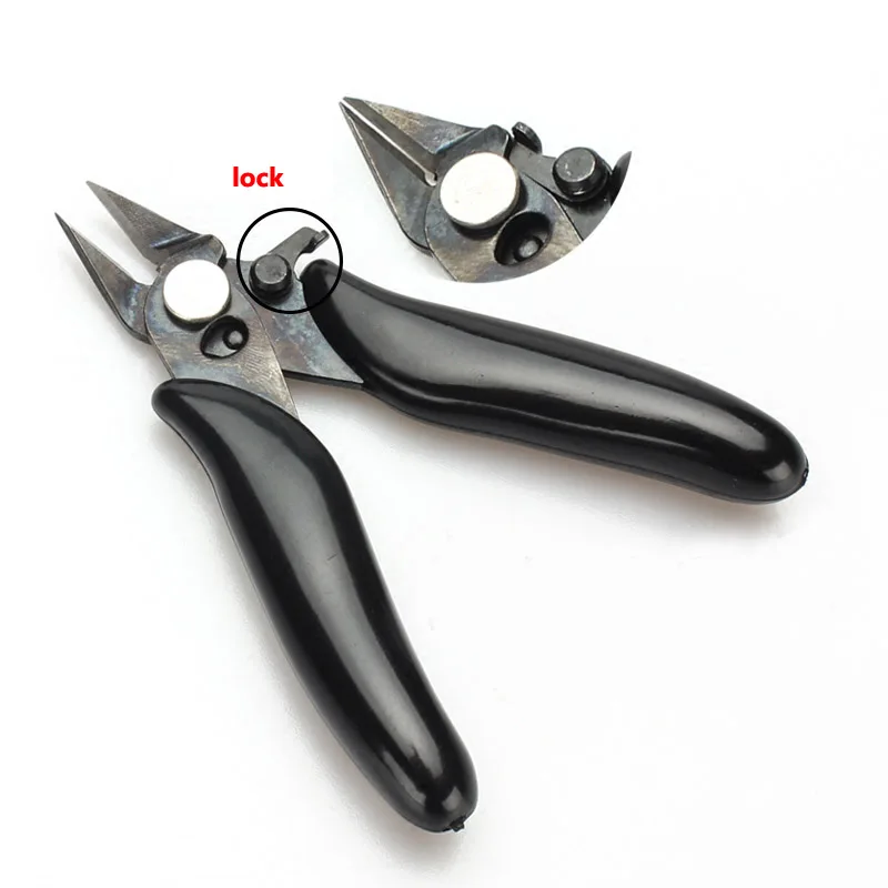 Preto 3.5 polegada preto mini cortadores de cabo de fio corte lado snips flush alicates com ferramentas de mão pinça de bloqueio alicate diagonal