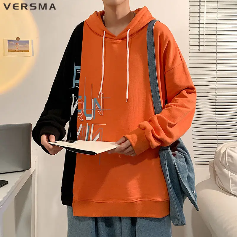 

VERSMA Korean Kpop Blue Cotton Sport Hoodie Sweatshirt Women Autumn Oversized Casual Biker Cycling Sweatshirts For Men Plus Size