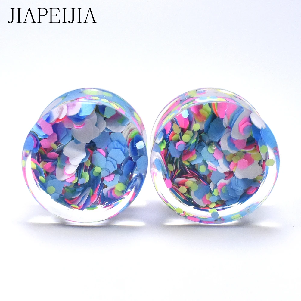 6-30mm Colourful Acrylic Ear Gauges Tunnels and Plug Expander Studs Stretching Body Piercing Jewelry