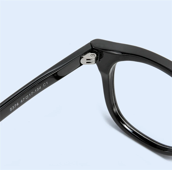 Blaulichtblockierende TR90 ovale Myopiebrille mit Grad schwarzem Rahmen, optische Computerbrille mit Sehstärke 0-0,5 -0,75 bis -6 – Detail 8