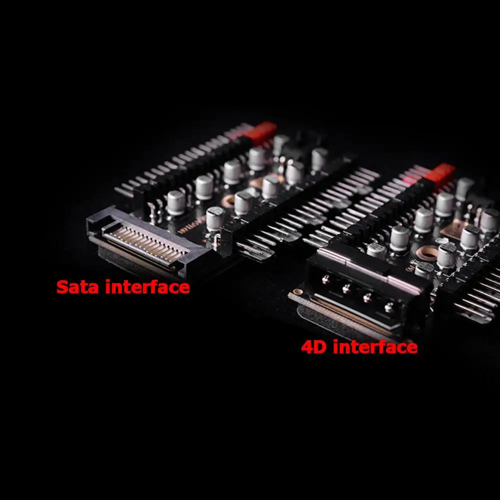มาเธอร์บอร์ด1ถึง10Pin พัดลม4ขา PWM พัดลมคูลเลอร์ฮับส่วนขยายตัวแยก12V SATA ซ็อกเก็ตจ่ายไฟตัวแปลงคอนโทรลเลอร์ความเร็วพีซี