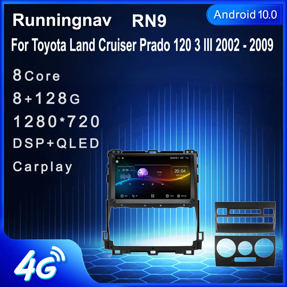 

Runningnav для Toyota Land Cruiser Prado 120 3 III 2002 2003 2004-2009 Android автомобильное радио, мультимедийный видеоплеер, навигация GPS