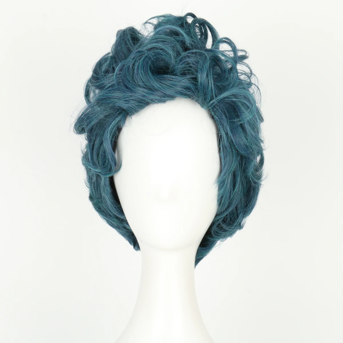 Miss U Hair-peluca corta ondulada de elfo mágico para hombre y niño, disfraz de Halloween, pelo azul y gris