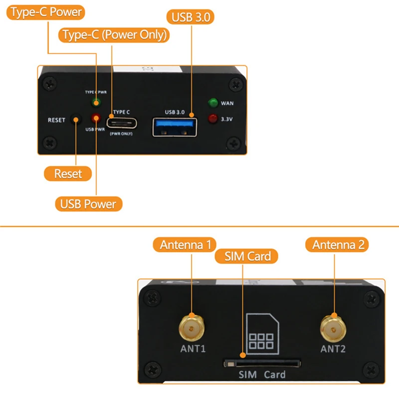 NGFF(M.2) key B to USB 3.0 Adapter With SIM Card Additional Power For 4G 5G Module Quectel RM500Q-GL RM500Q-AE RM502Q-AE RM521F