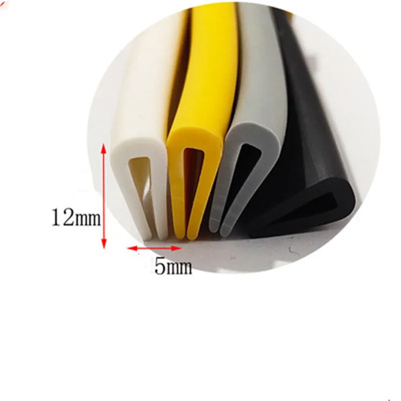 U字型シーリングストリップエッジエンクロージャー、厚さ3mmガラス、金属パネル、衝突回避、白灰色青オレンジ黄黒