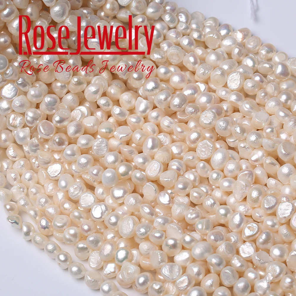 B+ Quality 100% White Real Natural Pearl Freshwater Cultured Transversely Perforated Pearl Beads 36 cm Strand For Jewelry Making