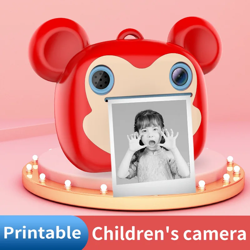 Instant Print Camera druk termiczny aparaty fotograficzne dla dzieci ekran HD Grils zabawki elektroniczne dla chłopców prezent urodzinowy dla dzieci Mini Digital