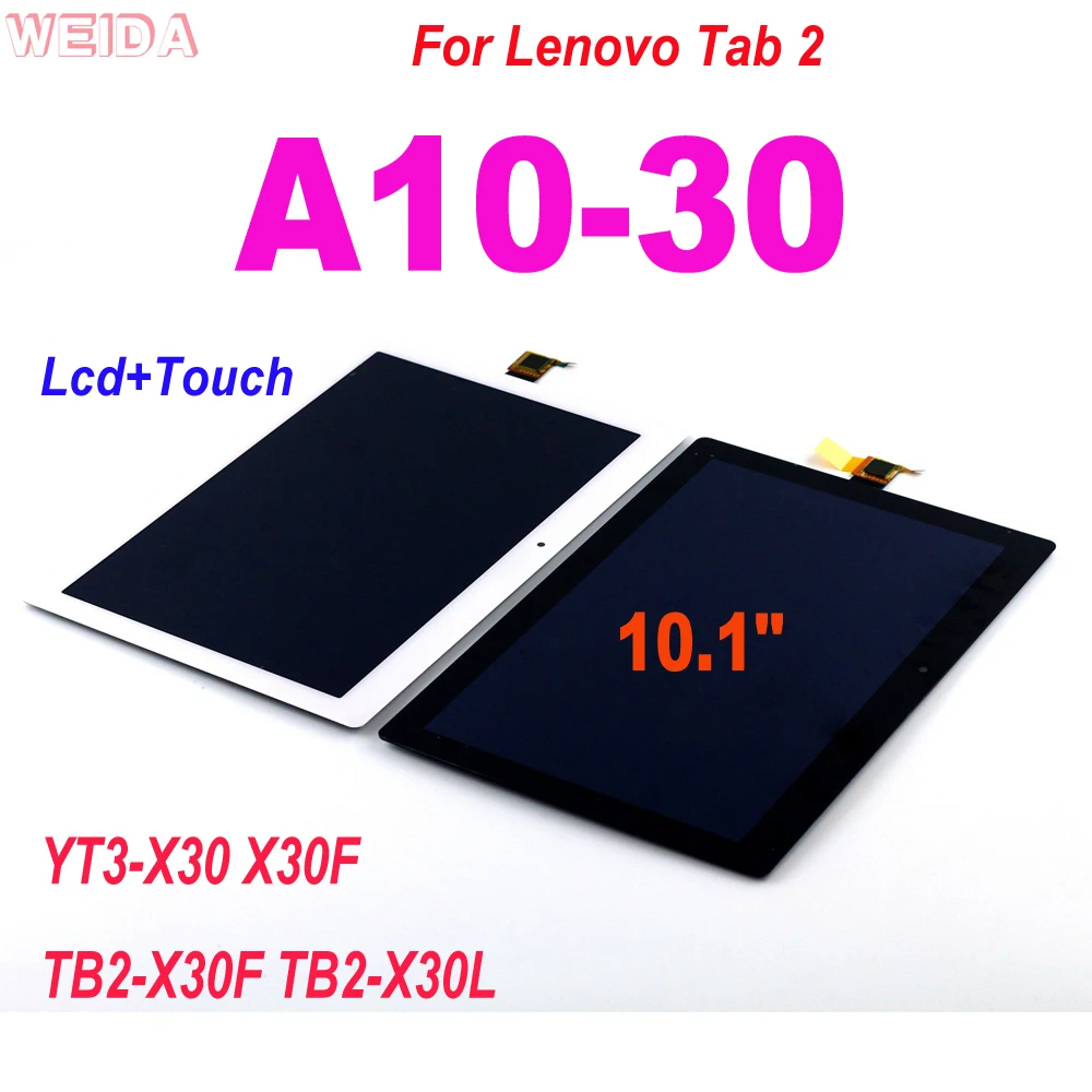 AAA+ For Lenovo Tab 2 A10-30 YT3-X30 X30F TB2-X30F TB2-X30L LCD Display Touch Screen Digitizer Assembly for Lenovo A10-30 LCD