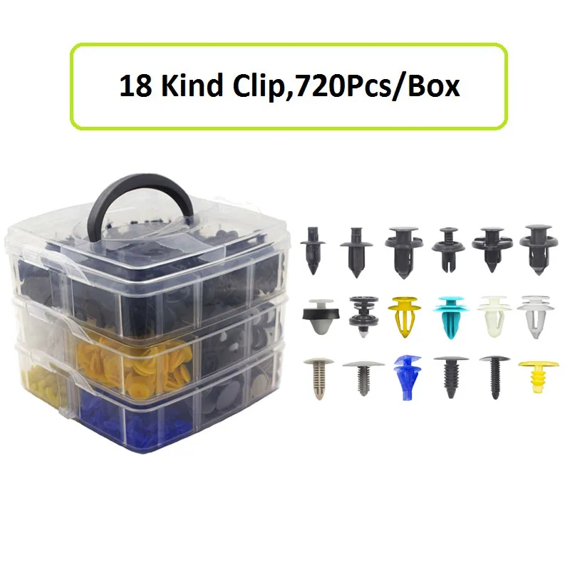 Universal Mixed Auto Fastener Clip Push Retainer Pin Rivet Bumper Door Trunk Trim Panel Fasteners Car Body Clips Accessories