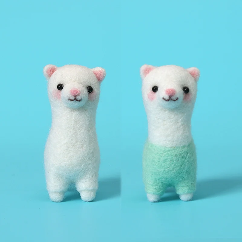 No Finish DIY Creative Cute Bare Naked Alpaca Animal Wool Needle Felted Kit Funny Simple Handmade Felting For Beginner 2021 Gift