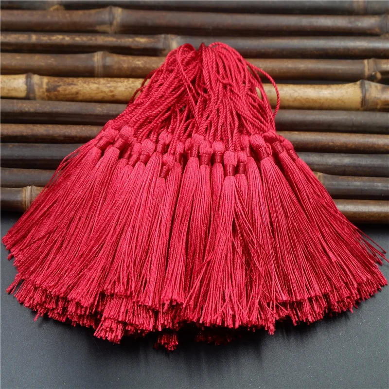 50PCS/Pack 8cm Color Hanging rope Polyester Tassels Fringe Sewing Bang Tassel Trim Key Tassels For DIY Embellish Curtain Access