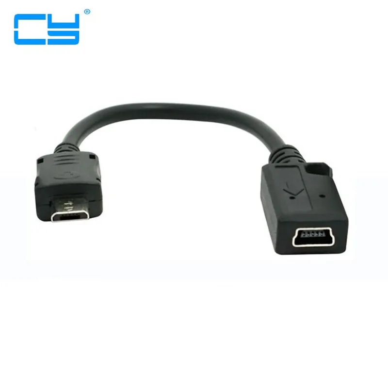 Cable adaptador de conector Mini USB hembra a Micro USB macho para teléfonos MP3 y MP4, 0,2 M, 20cm