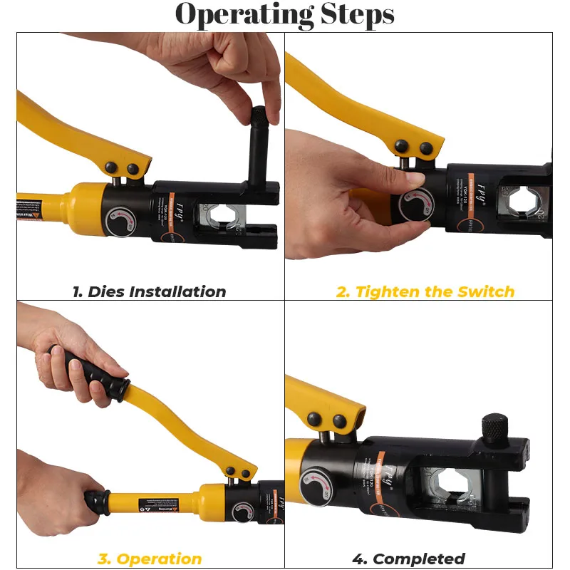 Hydraulic Crimping Tool YQK-120 with Crimping Range from 10-120MM2 Hydraulic Crimping Plier for Cable Lug  CU/AL Connectors