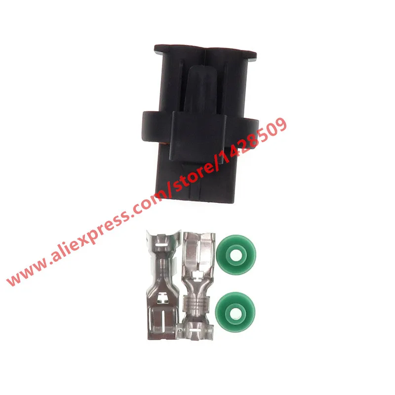 1 Set 2 Pin Car Electronic Fan Plug Automotive Connector With Pins And Seals For Peugeot Citroen 1544361-1