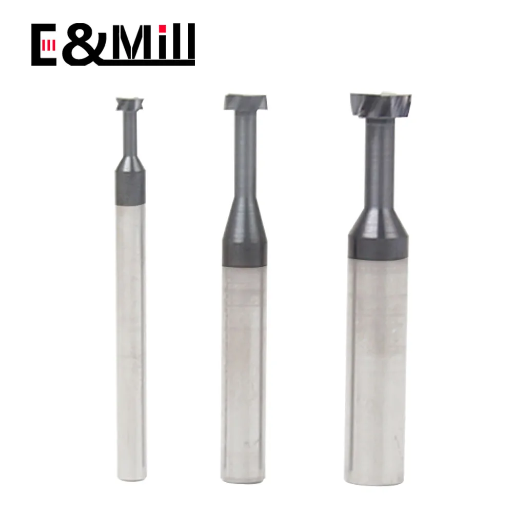 HRC45 T-type keyway milling cutter Coating hardened T-type cutter Tungsten steel straight shank alloy T-slot milling cutter 2-12