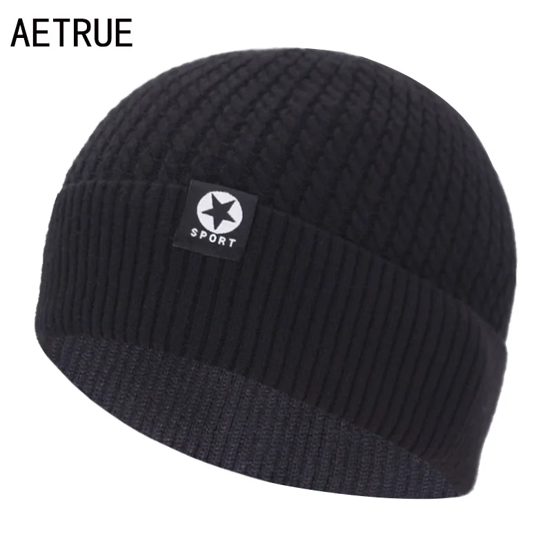 Brand Skullies Beanies Men\'s Winter Beanie Hat Winter Hats For Men Cap Winter Knitted Hat Women Bonnet Homme Male Mask Solid Cap