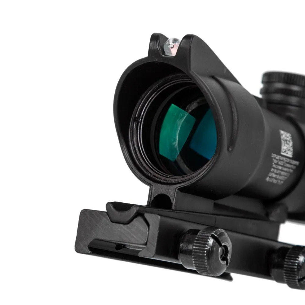 Imagem -04 - Real Fibra Óptica Caça Riflescope Iluminado Retículo Gravado Tactical Visão Óptica Grenn Red Dot 4x32