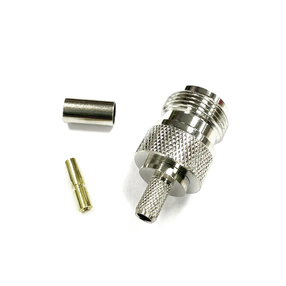 1pc N  Female Jack  RF Coax Convertor Connector Crimp  RG58  RG142  RG400  LMR195  Straight  Nickelplated  NEW Wholesale