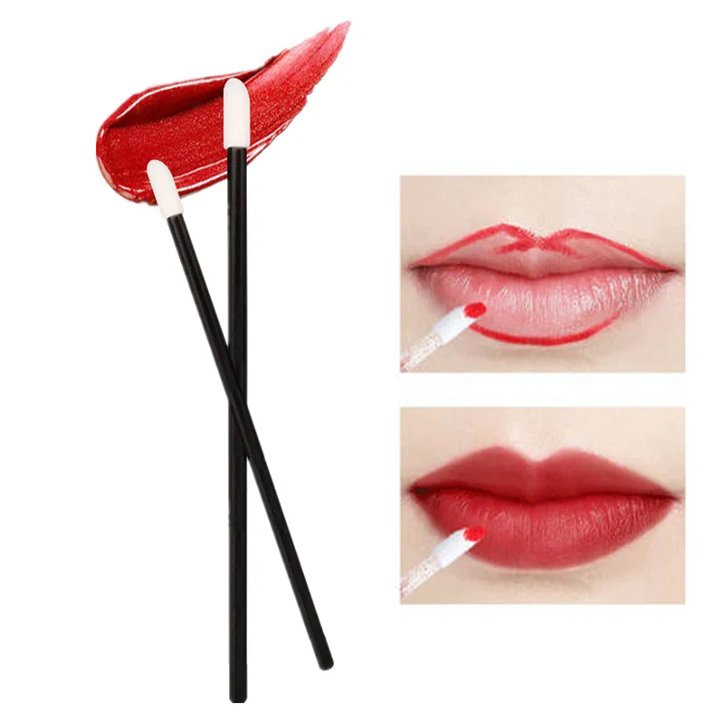 50/100pcs Disposable Lip Makeup Brushes Portable Eyeshabow Brush Lip Liner Lipstick Brush Beauty Professional Cosmetics Tools