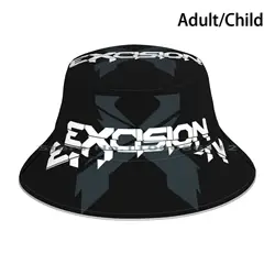 Excision Gunmetal Grey On Black Logo Bucket Hat Sun Cap Dj Rave Edm Basshead Dubstep Slander Rezz Lost Lands Edc Festival