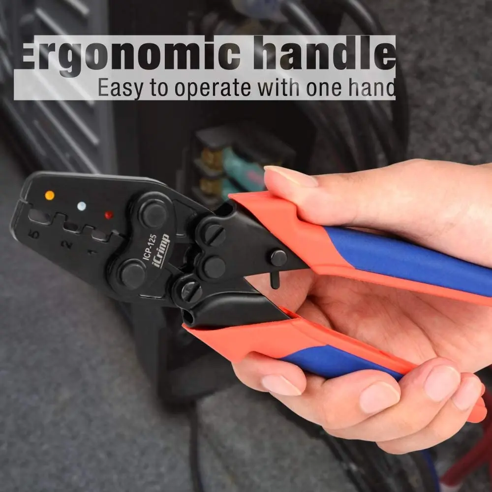 IWISS ICP-125 mini crimping plier Handy Ratchet Wire Crimper Tool for 0.5-6mm²(AWG22-10) Heat Shrink Connectors