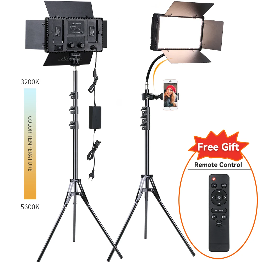 LED Photo Video Light Photography Selfie Panel Lamp Dimmable 3200K-5600K For Youtube Gaming Studio Live Streaming Fill Lighting