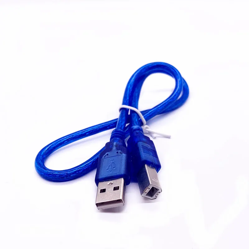 Short USB High Speed 2.0 A To B Male Cable for Canon Brother Samsung Printer Cord 1.5FT BLUE