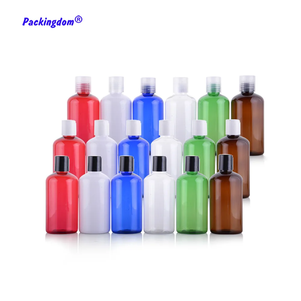 

10pcs Plastic Refill Bottle Disk Top Cap Empty Shampoo Bottles Refillable Lotion Shower Gel Container Packaging Round Tube 220ml