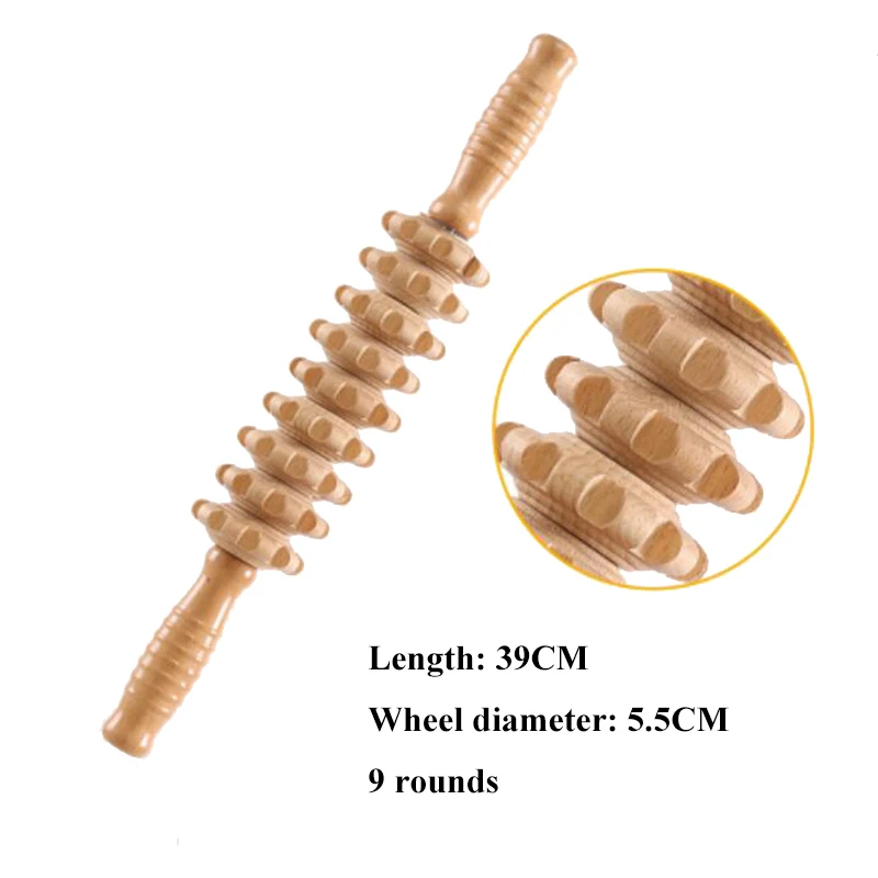 

high density cracks 9 coarse chakras Whole body massage roller pounded his waist back massage neck leg Wooden full-body