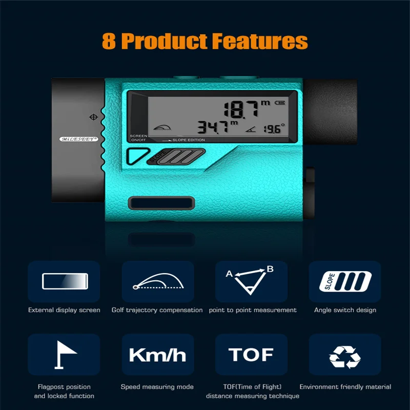 PF3S 600m Laser Rangefinder Telescope Mini Golf Rangefinder Roulette Digital Sport Laser Measure Distance Rangefinder for Hunt